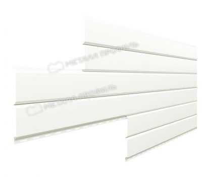 Металлический сайдинг Lбрус-15х240 (ПЭ-01-9010-0.45) Чистый белый от производителя  Металл Профиль по цене 1 550 р