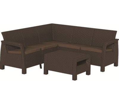 Угловой диван Corfu Relax set Коричневый от производителя  Allibert по цене 45 500 р