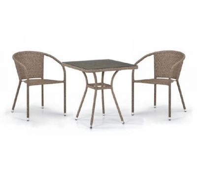 Комплект плетеной мебели из иск. ротанга T282BNT/Y137C-W56 Light Brown 2Pcs от производителя  Afina по цене 25 500 р