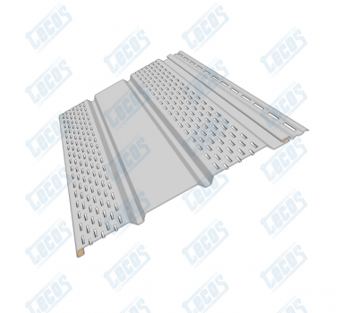 Софит тройной с перфорацией по бокам Белый от производителя  Tecos по цене 525 р